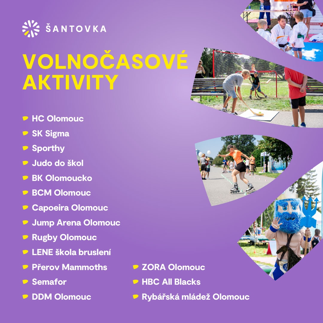 Volnočasové aktivity — HC Olomouc, SK Sigma, Judo, BK Olomoucko, Capoeira, Jump Arena, Rugby, LENE, DDM, ZORA, HBC